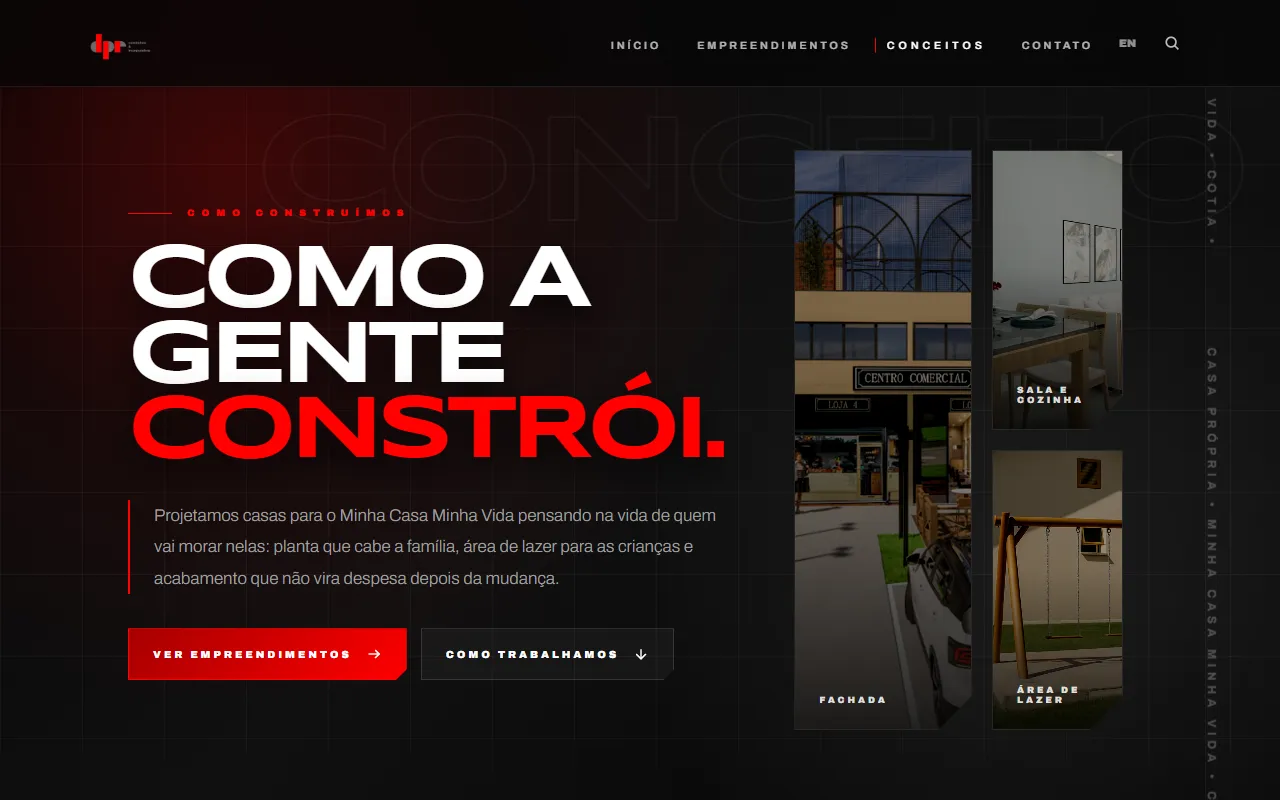 Página de conceito da construtora