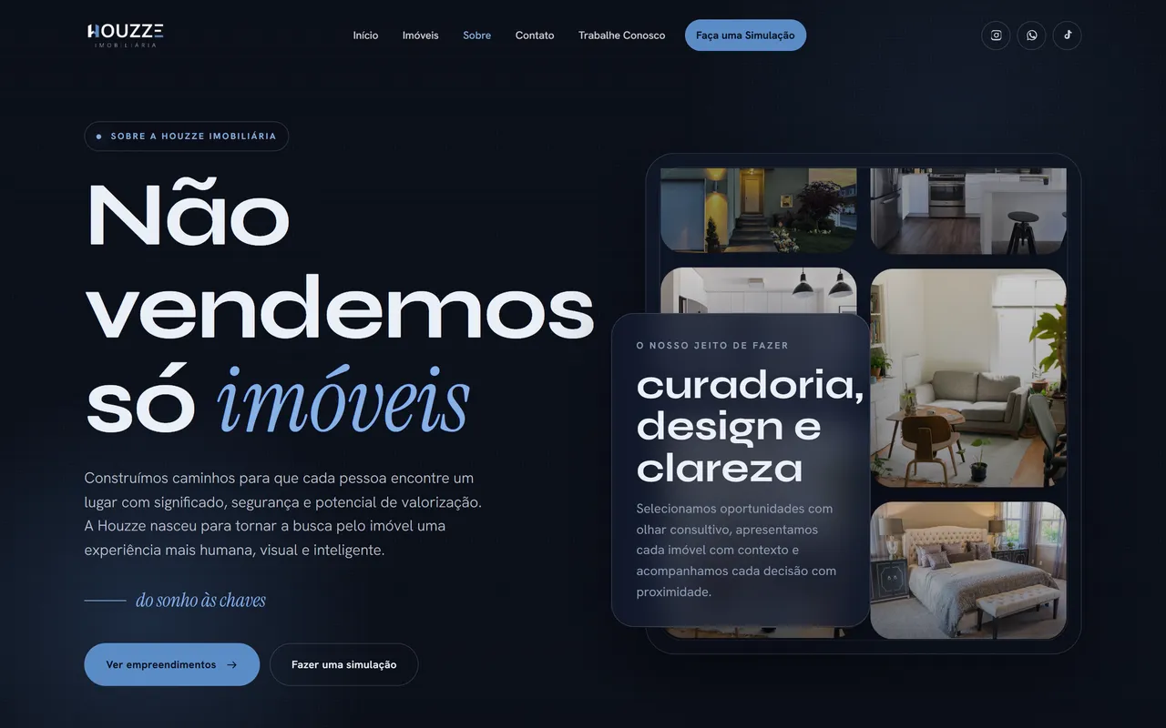 Página sobre a imobiliária